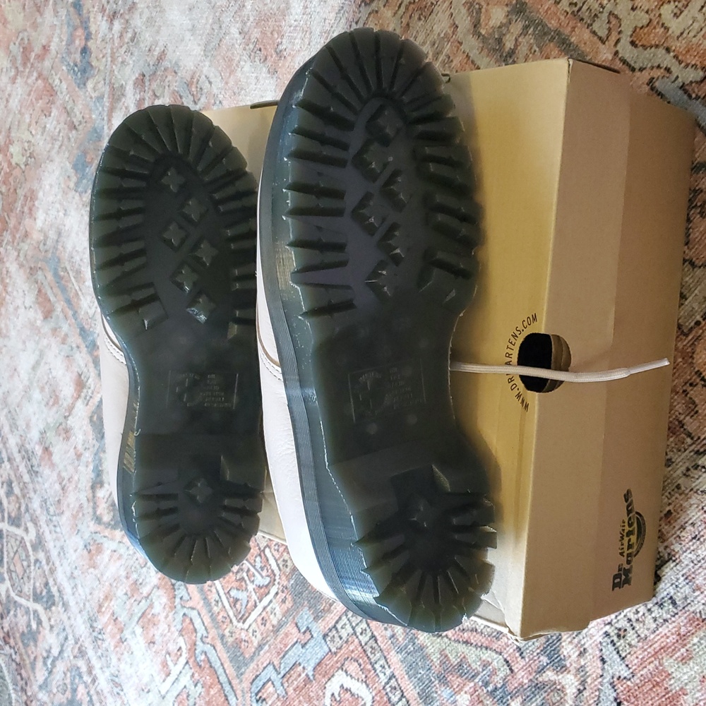 Dr. Martens Vintage Taupe Leather Platform Oxfords - Picture 5 of 10